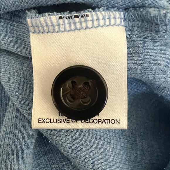 Mens Sweater Cremieux Classics Suede Button Collar Blue Preppy Business Cotton - Picture 8 of 8